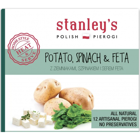 Stanley's Pierogi - potato, spinach & fetta, net weight: 32.0 oz (2 pcs)