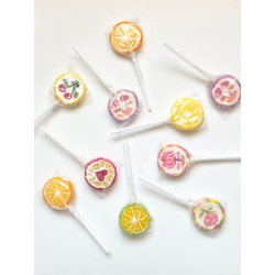 Liwocz Colorful Fruit Lollipops, set o 10 pieces (net weight: 2.82 oz)