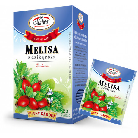 Malwa - Lemon Balm with Wild Rose, net weight: 1.06 oz (20 bags x 0.05 oz)