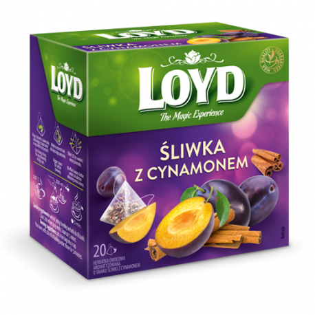 LOYD - Plum with Cinnamon, Fruit Tea, net weight: 1.41 oz ( 20 Pyramid Bags x 0.07 oz)