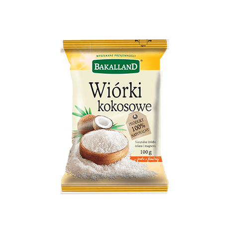 Bakalland - coconut flakes, net weight: 100 g