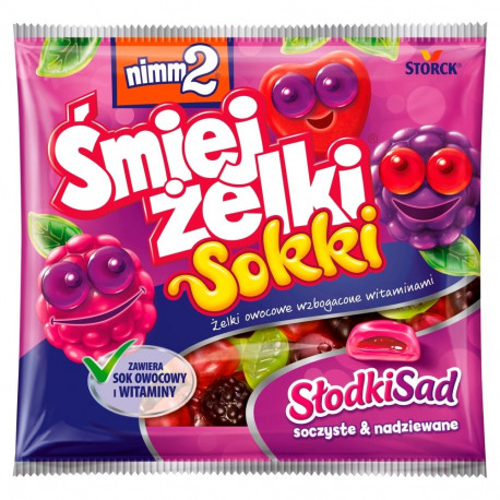 Nimm2 Śmiejżelki Sokki Słodki Sad - gummies with fruity filling, net weight: 3.17 oz