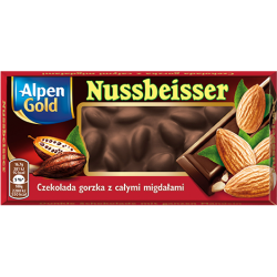 Alpen Gold - dark chocolate with almonds, net weight: 3.53 oz