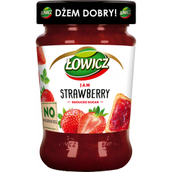 Łowicz - strawberry jam, reduced sugar, net weight: 9.9 oz