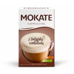 Mokate - Cappuccino, instant coffee, CHOCOLATE, net weight: 5.6 oz (0.7 oz x 8)