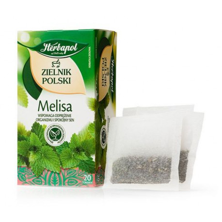 Polish Herb Garden (Zielnik Polski) - Lemon Balm, Herbal Tea, net weight: 1.41 oz (20 bags x 0.07 oz)