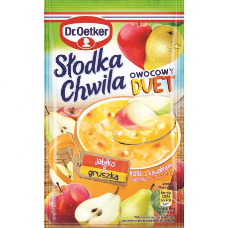 Dr. Oetker - Słodka Chwila Fruit Duet, apple and pear soft jelly powder, net weight: 1.13 oz