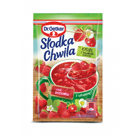 Dr. Oetker - Słodka Chwila, wild strawberry flavor and vitamin C soft jelly powder, net weight: 1.11 oz