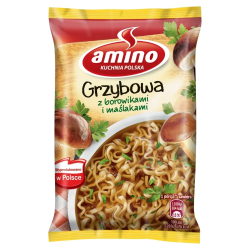 Amino Mushroom instant noodle soup, net weight: 2.0 oz