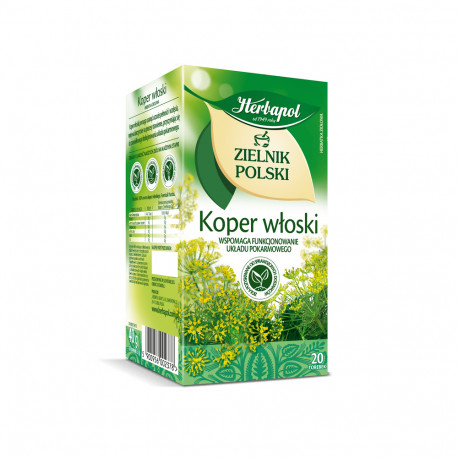 Polish Herb Garden - Fennel, Herbal Tea, net weight: 1.27 oz (20 tea bags x 0.06 oz each)