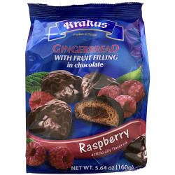 Krakus - gingerbread with fruit filling in chocolate, RASPBERRY, net weight: 5.64 oz