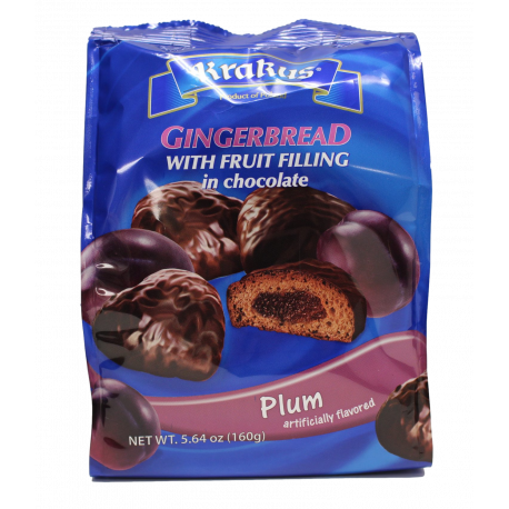 Krakus - gingerbread with fruit filling in chocolate, PLUM, net weight: 5.64 oz