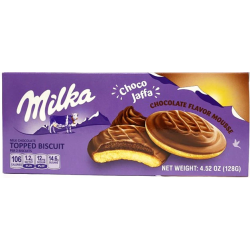 Milka Jaffa Choco Mousse - biscuit with chocolate flavor mousse, net weight: 4.52 oz