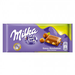 Milka Whole Hazelnut - milk chocolate with hazelnuts, net weight: 3.53 oz