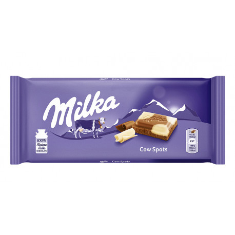 Milka Cow Spots - milk chocolate with white chocolate, net weight: 3.53 oz