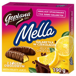Goplana Mella - jelly in chocolate, lemon flavor, net weight: 6.7 oz