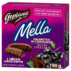 Goplana Mella - jelly in chocolate, black currant flavor, net weight: 6.7 oz
