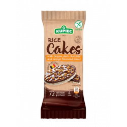 Kupiec - Rice Cakes with Belgian dark chocolate and orange flavored pieces, net weight: 2.5 oz (4 cakes)