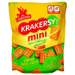 Lajkonik MINI crackers - mini crackers with cheese and onion flavor, net weight: 3.53 oz