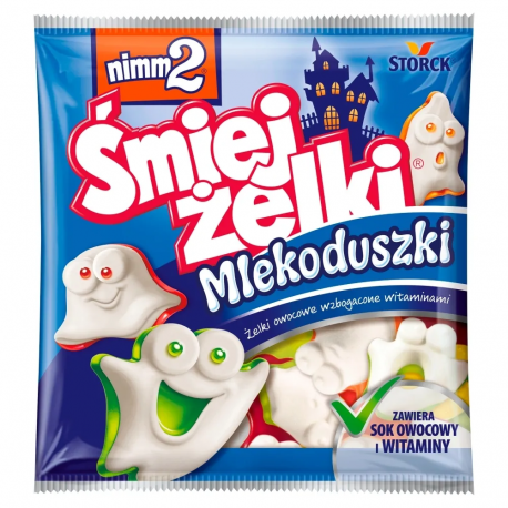 Nimm2 Śmiejżelki Mlekoduszki - fruity jelly candy with milk enriched with vitamins, net weight: 3.17 oz