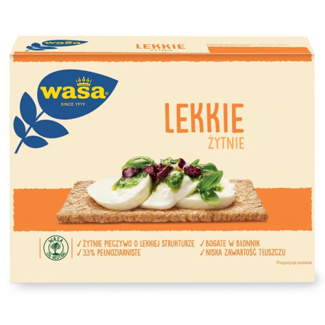 Wasa Lekkie Żytnie - crisp'n light rye bread, net weight: 4.94 oz