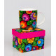 Folkstar - Hania - mug in a decorative box - black Łowicz pattern, capacity: 11.5 fl oz