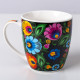 Folkstar - Stefania - mug in a decorative box - black Łowicz pattern, capacity: 13.19 fl oz