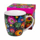 Folkstar - Stefania - mug in a decorative box - black Łowicz pattern, capacity: 13.19 fl oz