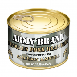 Army Brand - corporal's pork headcheese, can, net weight: 14.99 oz