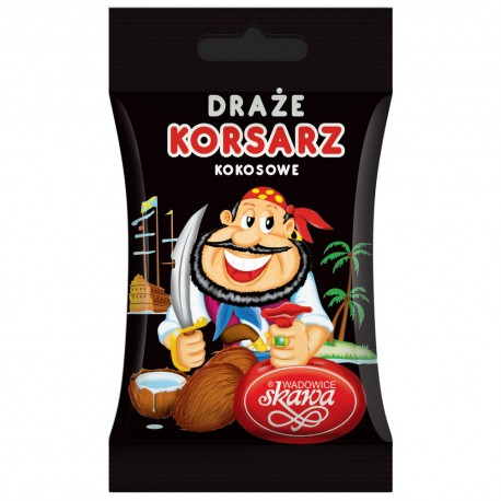 Skawa Korsarz - cocoa coated dragees with coconut flavor, net weight: 2,47 oz