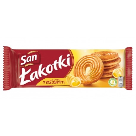 San Łakotki Maślane - crunchy butter-flavored biscuits, net weight: 5,93 oz