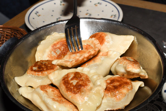 Crispy Sheet Pan Pierogies with Roasted Vegetables and Garlic Butter