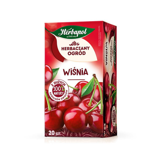 Herbapol Tea Garden – Cherry Flavored Fruit-Herbal Infusion 20 tea bags – Net weight: 1.90 oz (54 g)