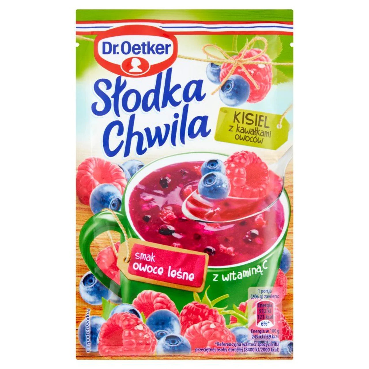 Dr. Oetker Słodka Chwila – Forest Fruits Soft Jelly with Fruit Pieces and Vitamin C, Net Wt: 1.11 oz (31.5 g)