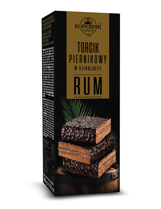 Kopernik Toruń - Chocolate Covered Gingerbread Cake with Rum Flavored Filling – 6.35 oz (180 g)
