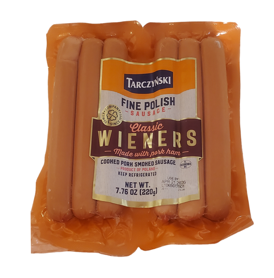 Tarczyński Classic Wieners – Cooked Pork Smoked Sausage, Net Wt. 7.76 oz (220 g)