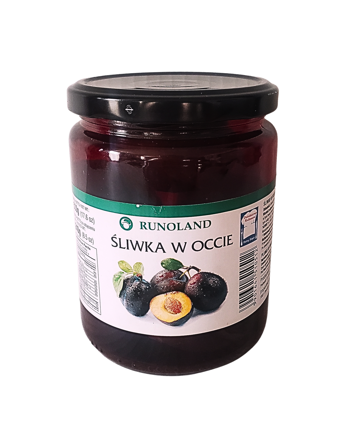 Runoland – Vinegar Pickled Plums, Net Wt: 17.6 oz (500 g), Net Drained Wt: 8.5 oz (240 g)