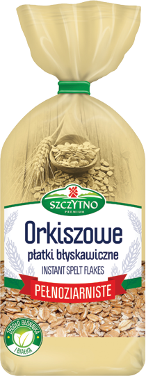 Szczytno Premium - spelt instant flakes, whole grain, net weight: 14.11 oz