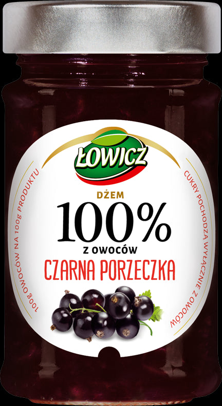 Łowicz - 100% fruit jam, black currant, net weight: 7.76 oz