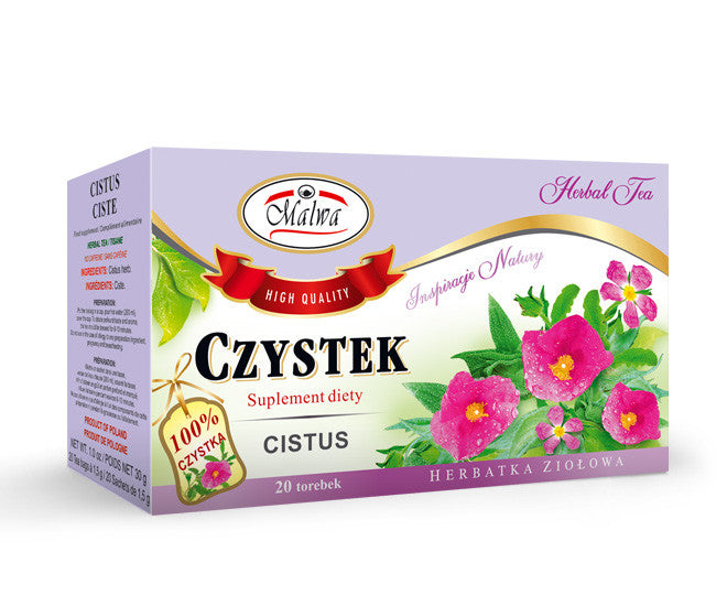 Malwa - cistus leaf herbal tea, dietary suplement, 20 tea bags