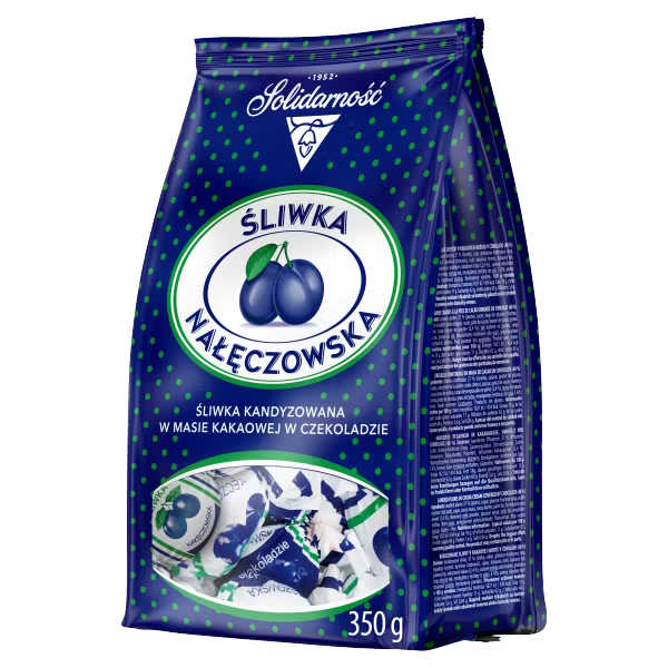 Solidarność Śliwka Nałęczowska - plums in chocolate, net weight: 12.34 oz (350 g)