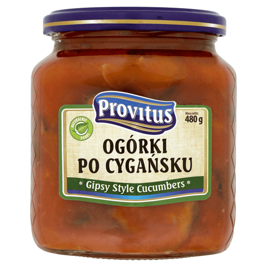 Provitus – Pickled Cucumbers in Tomato Sauce, Net Wt: 16.9 oz (480 g)