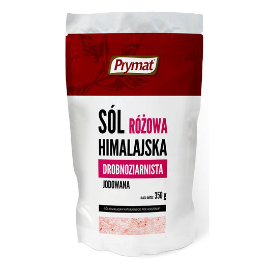 Prymat – Fine Grain Iodized Himalayan Pink Salt, Net Wt: 12.35 oz (350 g)