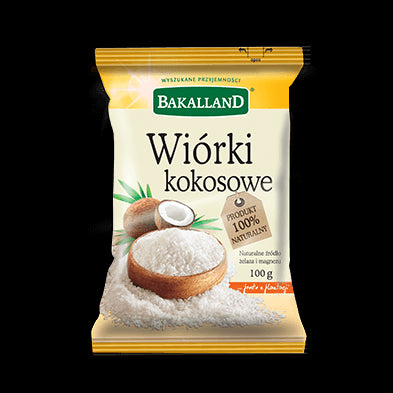 Bakalland - coconut flakes, net weight: 100 g