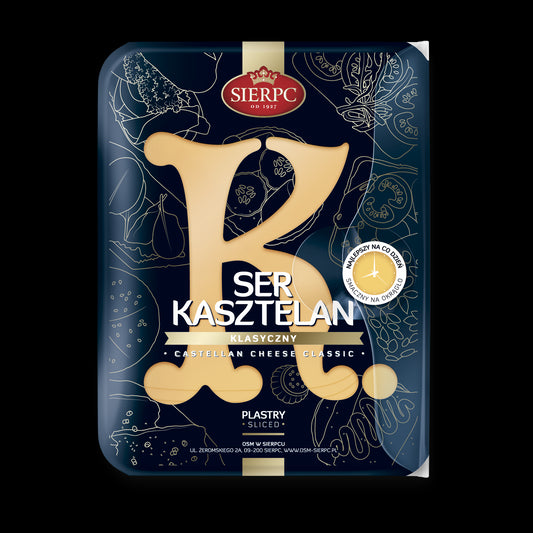 Sierpc - KASZTELAN sliced cheese, net weight: 5.3 oz (150 g)