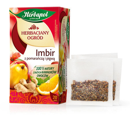 Tea Garden - Ginger with Orange and Quince, Fruit and Herbal Tea: net weight: 1.76 oz (20 sachets x 0.088 oz)