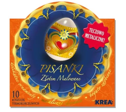 Easter egg Gold-Painted decorations, 10 pieces