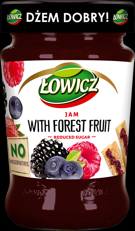 Łowicz - forest fruit jam, reduced sugar, net weight: 9.9 oz
