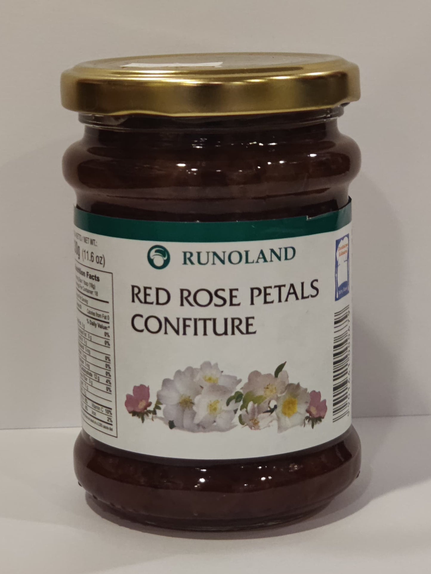 Runoland - red rose petal confiture, net weight: 11.6 oz
