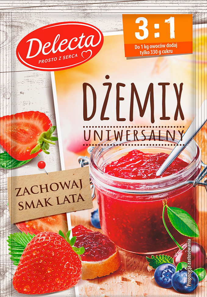 Delecta Dżemix Universal 3:1 – Gelling Mix for Homemade Jams, net weight: 1.05 oz / 30 g